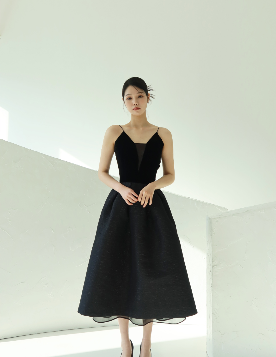 [배우 소이현 착용] Black Full line Dress